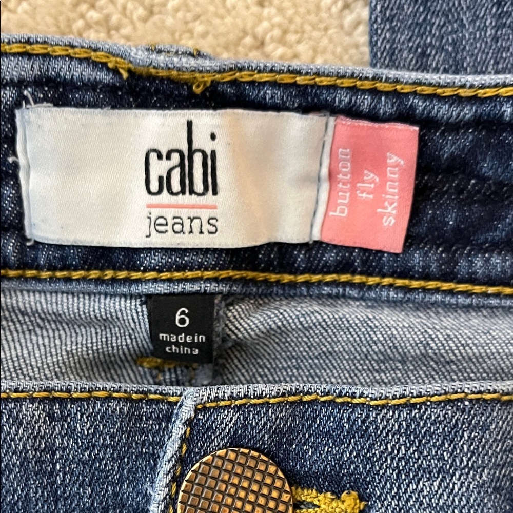 CAbi Women's button fly Skinny Jeans in Dark Blue, size 6 - Picture 4 of 4